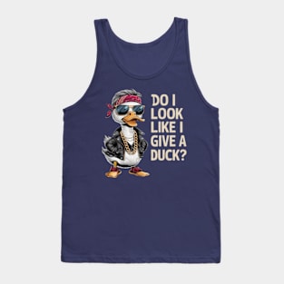 A hilarious and vibrant vintage-inspired illustration of an adorable a fashionable hipster duck. (3) Tank Top